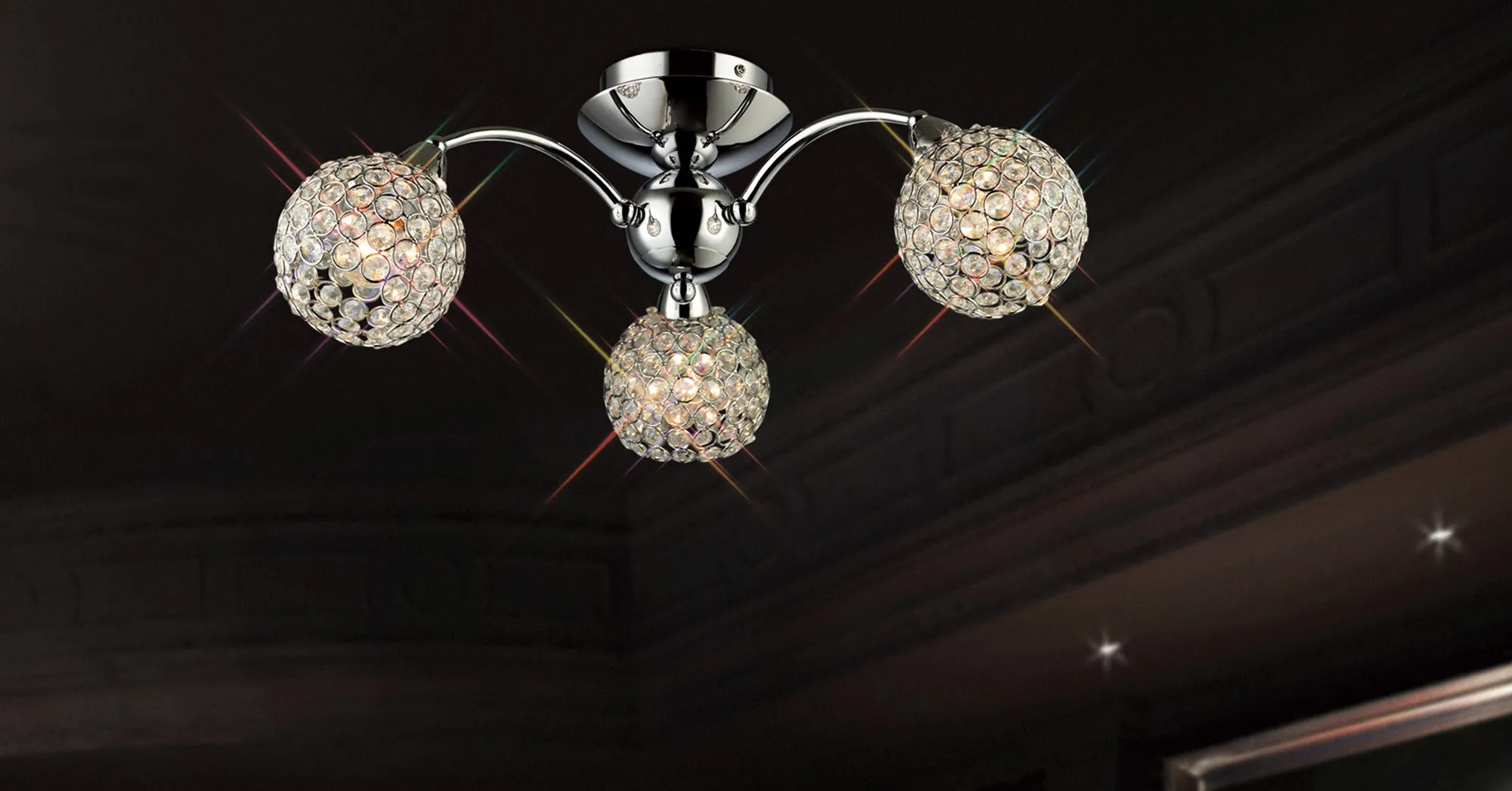 Escado Crystal Ceiling Lights Diyas Multi Arm Crystal Fittings